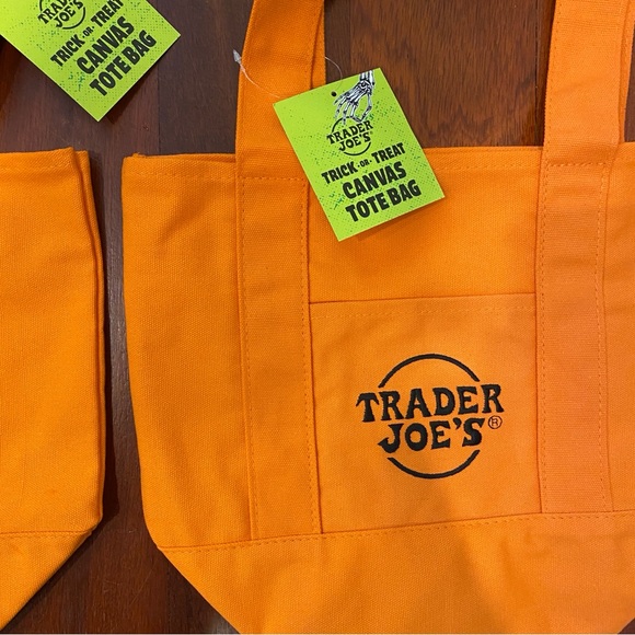 Trader Joes Mini Canvas Tote Bag Set of 4 Halloween Trick or Treat Bags - Picture 3 of 3